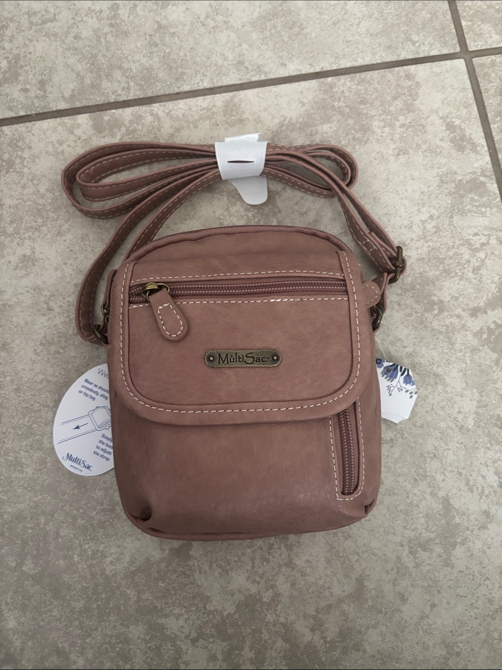 MultiSac Small Crossbody Bag in Dusty Mauve - Picture 1 of 3